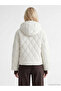 Two Mt Shop Quality Xside Ecru Hooded Quilted Women's Puffer Coat - 3