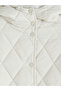 Two Mt Shop Quality Xside Ecru Hooded Quilted Women's Puffer Coat - 5
