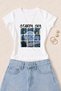 Women's Starry Sky Printed Cotton Lycra Slim Fit Body T-Shirt - White