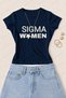 Women's Sigma Women Printed Cotton Lycra Slim Fit Body T-Shirt - Navy Blue