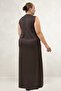 42050 Plus Size Modal Sleeveless Dress - Coffee - 5