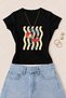 Women's Gelato Ice Cream Printed Cotton Lycra Slim Fit Body T-Shirt - Black