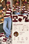New York Women's Burgundy Striped Oversize Polo Collar Knit Sweater - 3