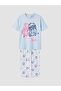 Özmarka New Season Blue Printed Girls' Pajama Set - 3