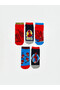 Shining Store's Glittering Choices Spiderman Printed Boys' Booties Socks 5-Piece - 2