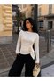 Women's Modal Boat Neck Blouse with Belt and Buckle at Waist - 4