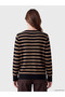 Esvab • Modern & Distinctive Zero Roba Collar Striped Women's Knitwear Cardigan - 5