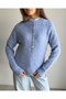 Women's Buttoned Front Knitted Sweater - 3