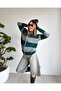 Women's Striped Zippered Knit Cardigan