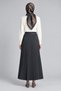 Pilisoley Pleated Bell Skirt with Elastic Waist, Standard Size, Cotton Dabıl Fabric - 3