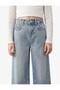 Cotton Pocketed High Waist Spanish Flare Denim Trousers - 2