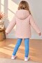 Heart-Designed Girls' Water and Wind Proof Hooded Coat - 3