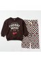 Cherry Cherry Printed Girls' Top and Bottom Tracksuit Set 100% Cotton Ages 2 - 8 Years - 3