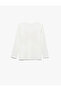 Sequined Sequined Long Sleeved Crew Neck Butterfly Printed Cotton T-Shirt - 5
