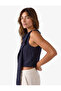 Viscose Fabric Sleeveless Button Closure Shawl Collar Blouse - 2