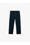 Buttoned Cotton Gabardine Chino School Trousers