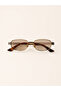 Taos Unisex Women's and Men's Metal Uv400 Protected Square Rectangular Sunglasses with Case and Cleaning Cloth as a Gift - 5