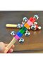 Wooden Colorful Rainbow Baby Rattle and Bell Rhythm Stick Educational Toy