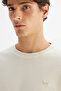 Men's patch logo sweatshirt beige - 4