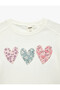 Heart Printed Long Sleeve Crew Neck Cotton T-Shirt - 3
