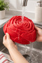 2 Pieces Silicone Large Rose Shaped Cake Mold 23 cm X 9 cm – Non-Stick Heat Resistant Large Flower Cake and Pastry Mold - 5