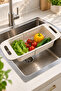 Extendable Sink Strainer Adjustable Over-Sink Vegetable and Fruit Washing and Draining Apparatus – Cream - 2