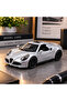 1:32 Scale Metal Alfa Romeo 4C Model Car – Pull Back, Openable Front Doors, Silver