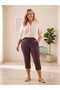 Plus size lycra modal fabric pocketed comfortable cut capri tight pants - 2