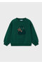 Girl's Green Bag Appliqued Sweatshirt - 3