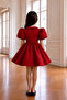 Custom Designed Umay Model Red Girl's Formal Dress with Stone Accessories - 2
