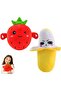 2PCS Interactive Sensory Music Plush Toys, Strawberry & Banana Fruit-Inspired for Kids Early Learning