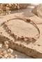 Natural Amethyst Cracked Stone Gold Beaded String Adjustable Bracelet - 2