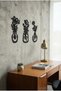 Flower Wall Decor, Black Wall Decor, 3-Piece Wall Art, Wooden Painting 34X15 cm