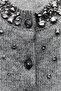 Stone Detailed Short Gray Cardigan - 3
