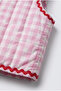 Girl's Pink Gingham Patterned Quilted Vest - 3