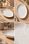 Porcelain Oval Serving Plate 30 cm – Flower-Shaped White Presentation and Serving Plate - 3