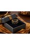 Bronze Women's Ring Authentic Copper Jewelry Black Zircon Stone Block Model Adjustable Vintage - 6