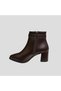 Pc-54975 Women's Imported Zippered Leather Boots with Accessories Brown - 2