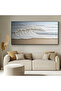 Ocean Wave Wall Art – Large Textured Print on Canvas, Coastal Beach House Wall Décor, Modern Abstract Seascape Artwork 60x120 Gallery Wrapped - 3