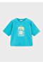 Girl's Oversize Printed Tshirt Blue - 6