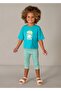 Girl's Oversize Printed Tshirt Blue