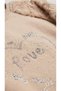 Girl's Pink Heart Stone Printed Plush Sleeve Crew Neck Sweatshirt T-Shirt - 2