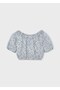 Girl's Balloon Sleeve Blouse Blue - 2