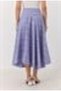 Lilac Viscose Blended Fabric Side Zipper Lined Floral Embossed Flared Skirt - 5