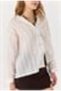 Ecru Sim Gold Striped Long Sleeve Buttoned Standard Form Woven Fabric Shirt Collar Shirt - 4