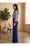 Women's Dress and Sweater Striped Knitwear Set - 2