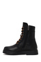 Women's Black Quebec Zippered Thick Soled Leather Boots 021Z100690 - 3
