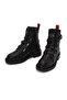 Women's Black Camiel Zippered Leather Boots 026Z100030 - 4