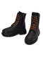 Women's Black Lensors Zippered Thick Soled Leather Boots 021Z100015 - 4