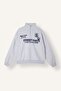 Oversize High Collar Half Zipper Printed Sweatshirt I3016Ax26Au